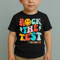 Groovy Rock The Test Testing Day Motivational Students Toddler T-Shirt