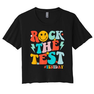 Groovy Rock The Test Testing Day Motivational Students Crop Top
