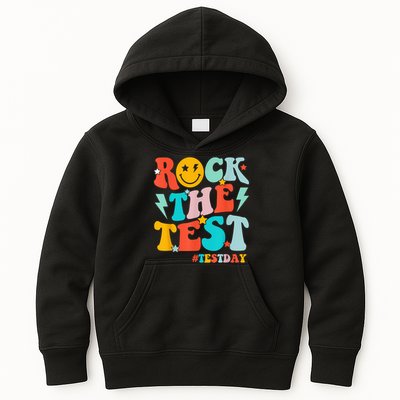 Groovy Rock The Test Testing Day Motivational Students Kids Hoodie