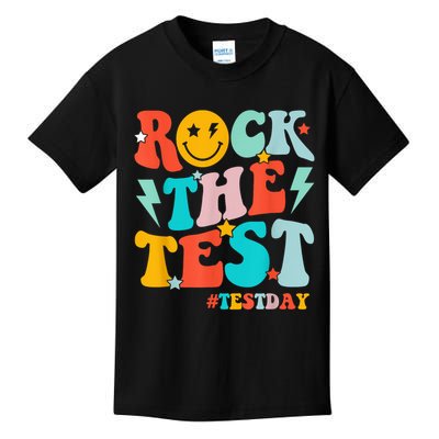 Groovy Rock The Test Testing Day Motivational Students Kids T-Shirt