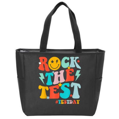 Groovy Rock The Test Testing Day Motivational Students Zip Tote Bag