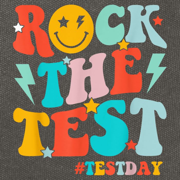 Groovy Rock The Test Testing Day Motivational Students Cotton Canvas Backpack