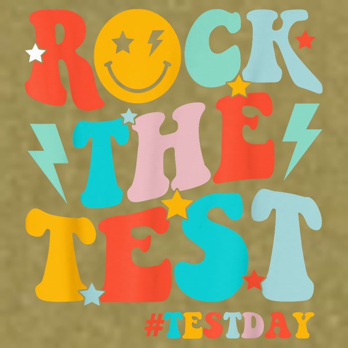 Groovy Rock The Test Testing Day Motivational Students Garment-Dyed Women's Muscle Tee