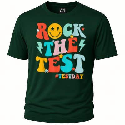 Groovy Rock The Test Testing Day Motivational Students Cooling Performance Crew T-Shirt