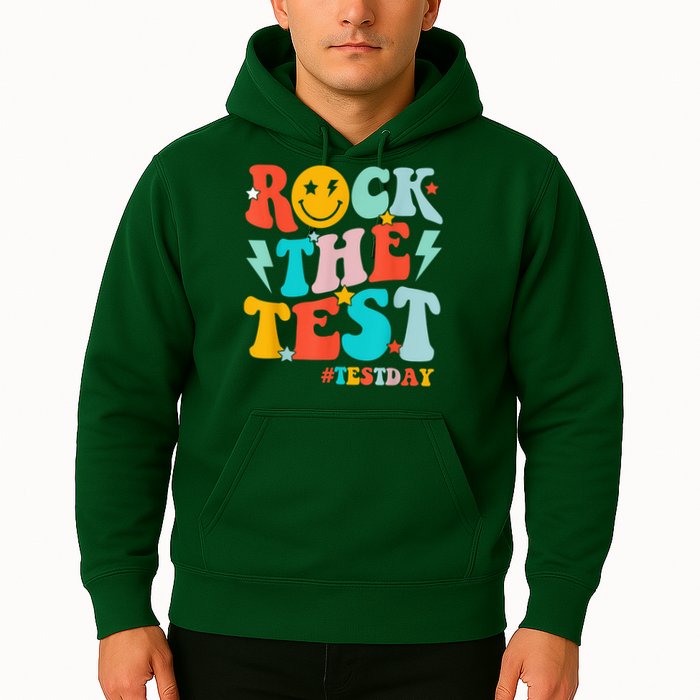 Groovy Rock The Test Testing Day Motivational Students Hoodie
