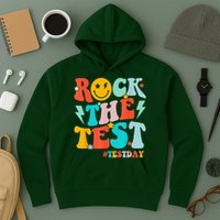 Groovy Rock The Test Testing Day Motivational Students Hoodie