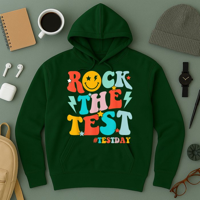 Groovy Rock The Test Testing Day Motivational Students Hoodie