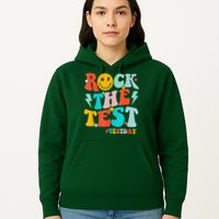 Groovy Rock The Test Testing Day Motivational Students Hoodie