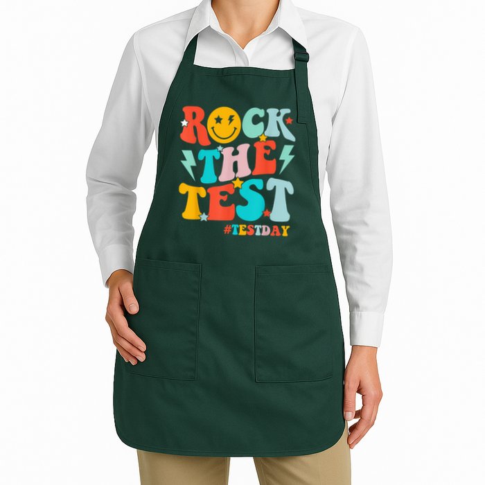 Groovy Rock The Test Testing Day Motivational Students Apron