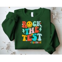 Groovy Rock The Test Testing Day Motivational Students Sweatshirt