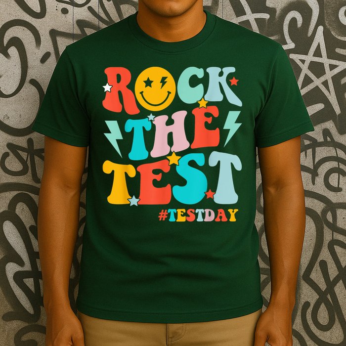 Groovy Rock The Test Testing Day Motivational Students T-Shirt