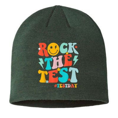 Groovy Rock The Test Testing Day Motivational Students Sustainable Beanie
