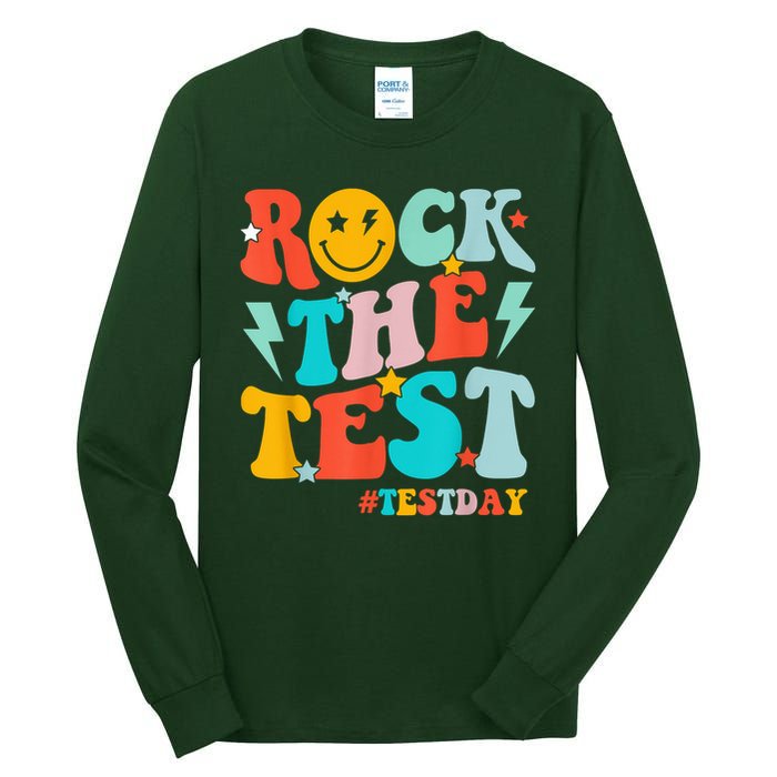 Groovy Rock The Test Testing Day Motivational Students Tall Long Sleeve T-Shirt