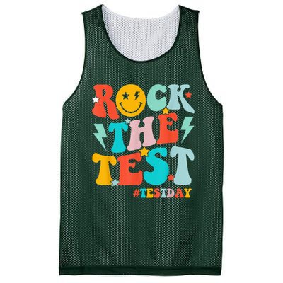 Groovy Rock The Test Testing Day Motivational Students Mesh Reversible Basketball Jersey Tank