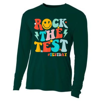 Groovy Rock The Test Testing Day Motivational Students Cooling Performance Long Sleeve Crew