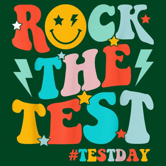 Groovy Rock The Test Testing Day Motivational Students Poster