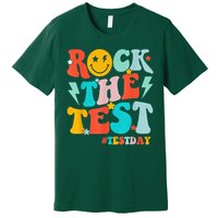 Groovy Rock The Test Testing Day Motivational Students Premium T-Shirt