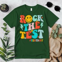 Groovy Rock The Test Testing Day Motivational Students Premium T-Shirt