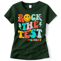 Groovy Rock The Test Testing Day Motivational Students Womens T-Shirt