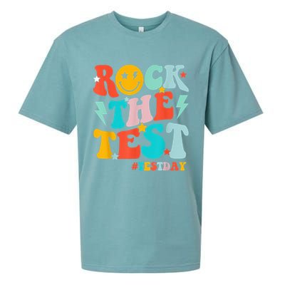 Groovy Rock The Test Testing Day Motivational Students Sueded Cloud Jersey T-Shirt