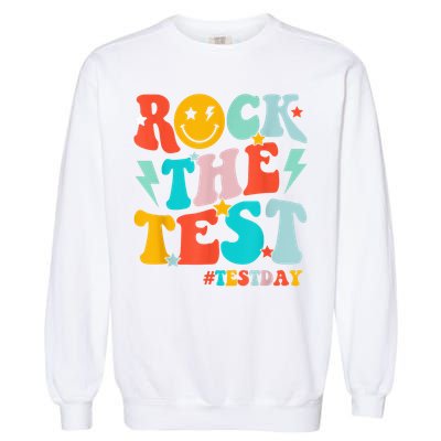 Groovy Rock The Test Testing Day Motivational Students Garment-Dyed Sweatshirt