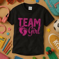 Gender Reveal Team Girl Pink Kids T-Shirt