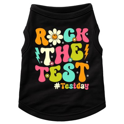 Groovy Rock The Test Motivational Retro Teachers Testing Day Doggie Tank