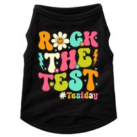 Groovy Rock The Test Motivational Retro Teachers Testing Day Doggie Tank
