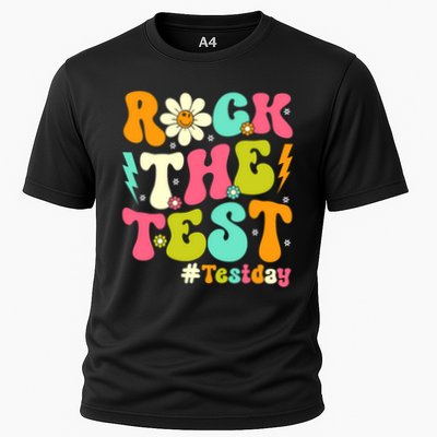 Groovy Rock The Test Motivational Retro Teachers Testing Day Performance Shirt