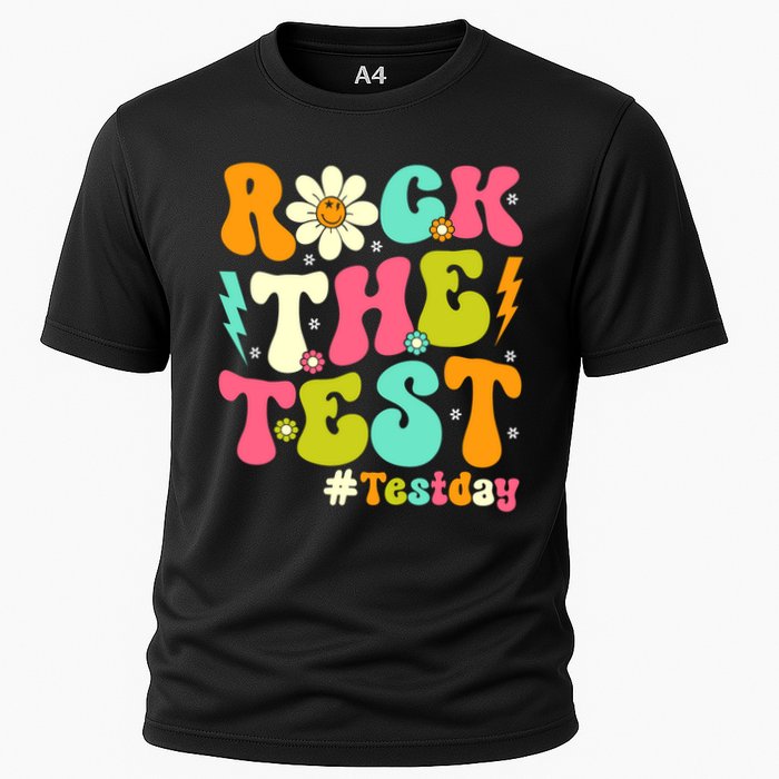 Groovy Rock The Test Motivational Retro Teachers Testing Day Performance Shirt