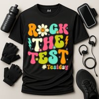 Groovy Rock The Test Motivational Retro Teachers Testing Day Performance Shirt
