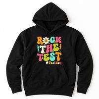 Groovy Rock The Test Motivational Retro Teachers Testing Day Hoodie