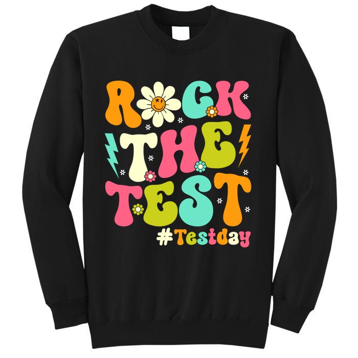 Groovy Rock The Test Motivational Retro Teachers Testing Day Sweatshirt