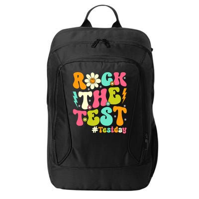 Groovy Rock The Test Motivational Retro Teachers Testing Day City Backpack