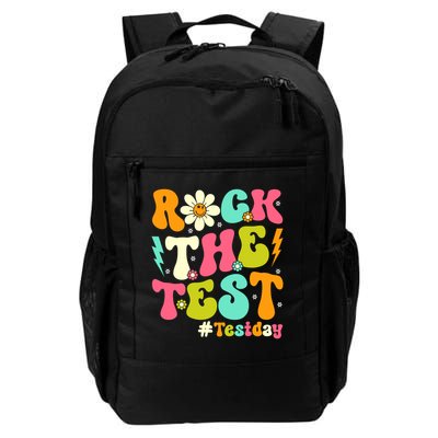 Groovy Rock The Test Motivational Retro Teachers Testing Day Daily Commute Backpack