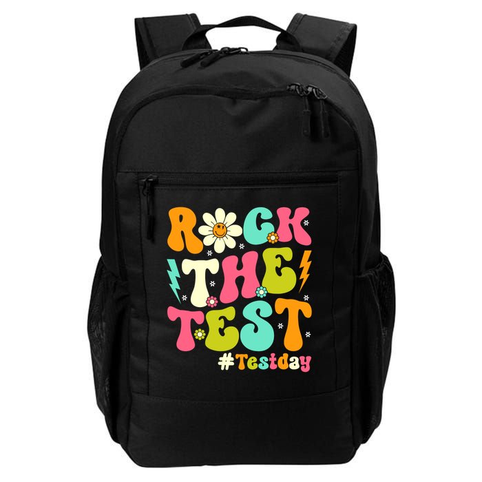 Groovy Rock The Test Motivational Retro Teachers Testing Day Backpack