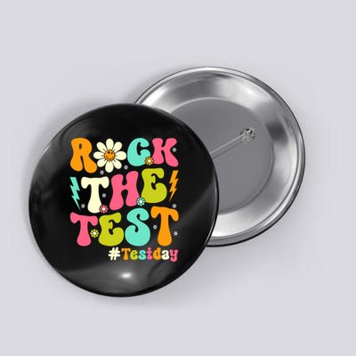 Groovy Rock The Test Motivational Retro Teachers Testing Day Button