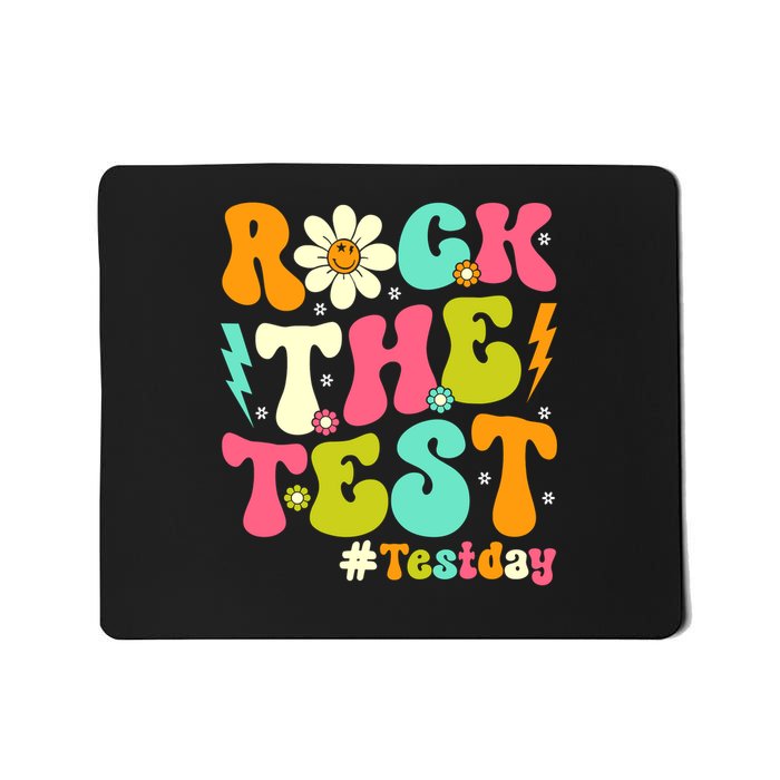 Groovy Rock The Test Motivational Retro Teachers Testing Day Mousepad