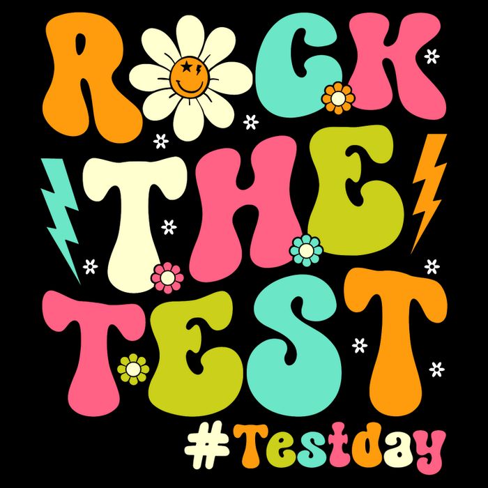 Groovy Rock The Test Motivational Retro Teachers Testing Day Mousepad
