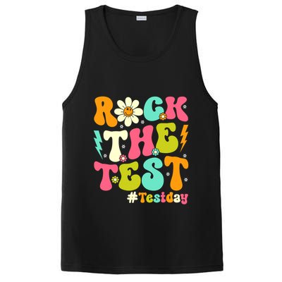 Groovy Rock The Test Motivational Retro Teachers Testing Day PosiCharge Competitor Tank