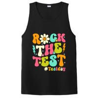 Groovy Rock The Test Motivational Retro Teachers Testing Day PosiCharge Competitor Tank