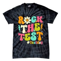 Groovy Rock The Test Motivational Retro Teachers Testing Day Tie-Dye T-Shirt