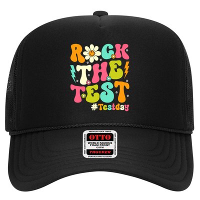 Groovy Rock The Test Motivational Retro Teachers Testing Day Trucker Hat