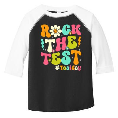 Groovy Rock The Test Motivational Retro Teachers Testing Day Toddler Fine Jersey T-Shirt