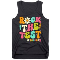 Groovy Rock The Test Motivational Retro Teachers Testing Day Tank Top