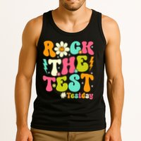 Groovy Rock The Test Motivational Retro Teachers Testing Day Tank Top