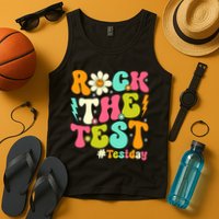 Groovy Rock The Test Motivational Retro Teachers Testing Day Tank Top