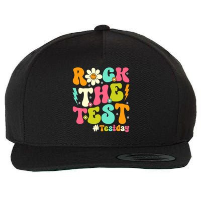 Groovy Rock The Test Motivational Retro Teachers Testing Day Wool Snapback Cap