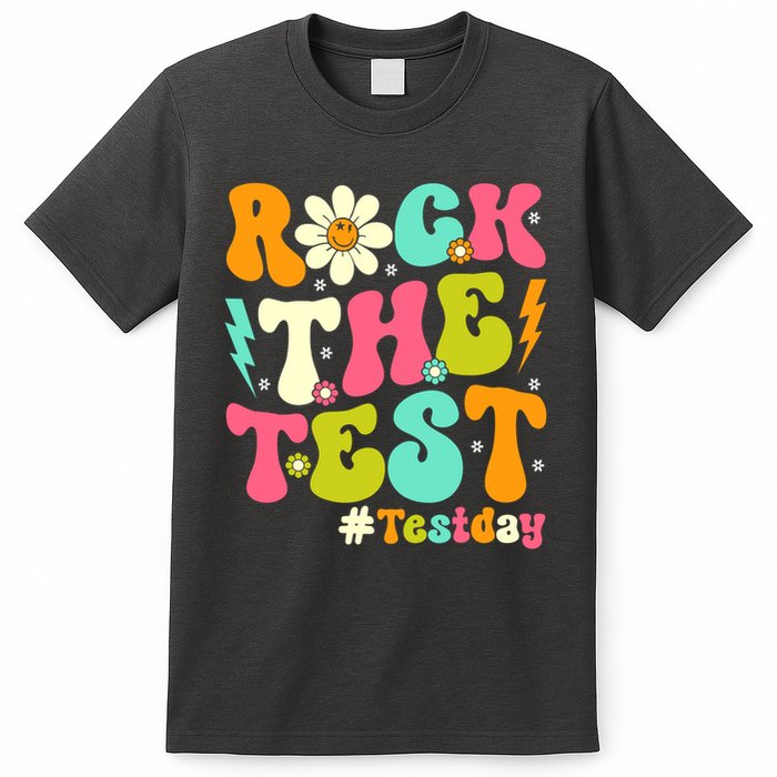 Groovy Rock The Test Motivational Retro Teachers Testing Day T-Shirt