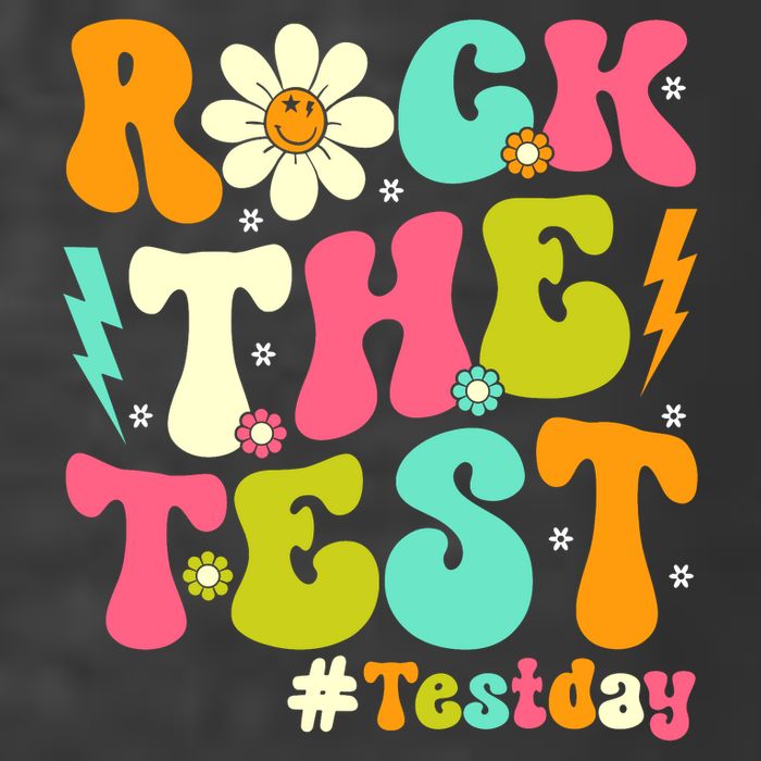 Groovy Rock The Test Motivational Retro Teachers Testing Day T-Shirt